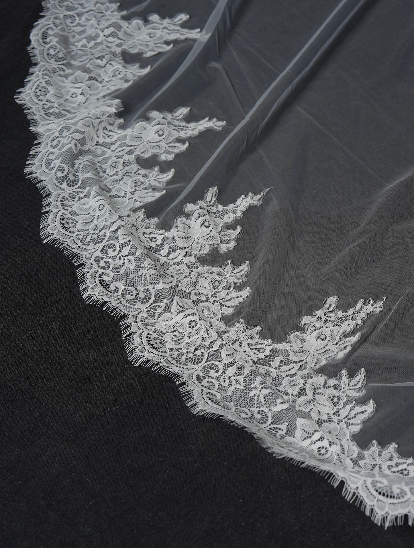 For Ariana- Royal Mantilla Lace Veil, Single Tier, Cathedral Length