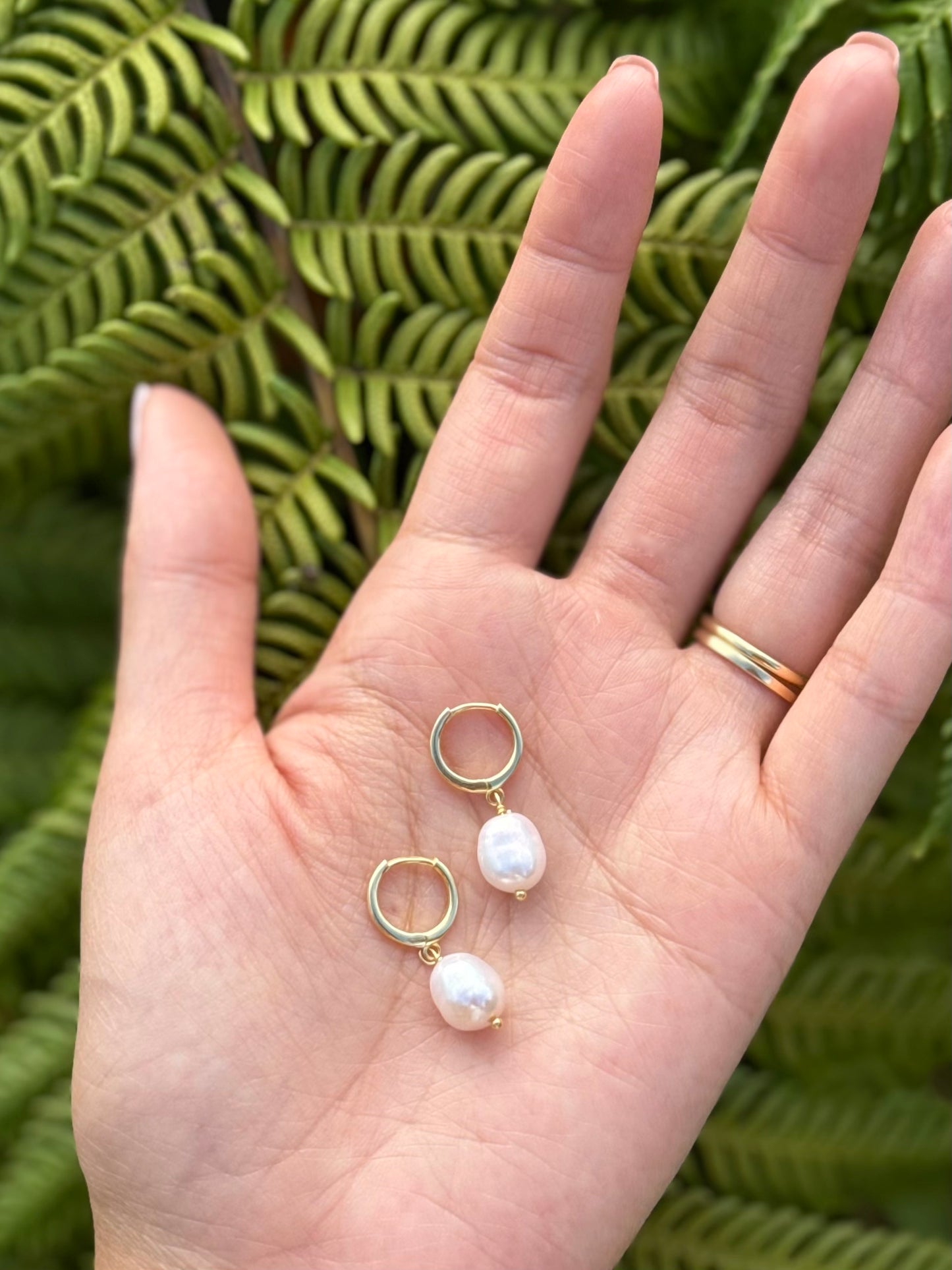 PEARL HOOP DROP BRIDAL EARRINGS, 18K GOLD, FRESHWATER PEARL
