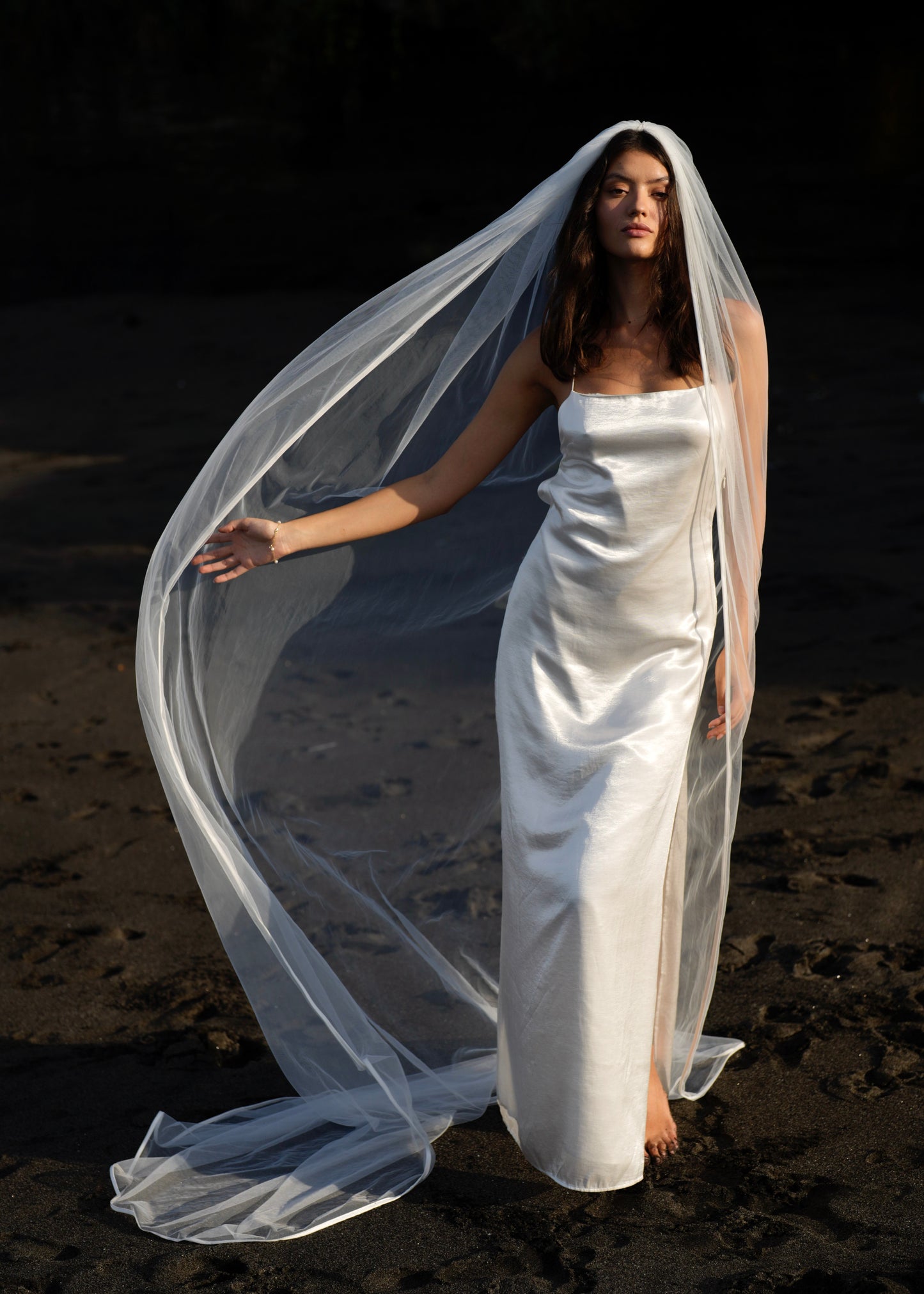 FOR SIDNEY SATIN EDGE VEIL, TWO TIER, CATHEDRAL LENGTH