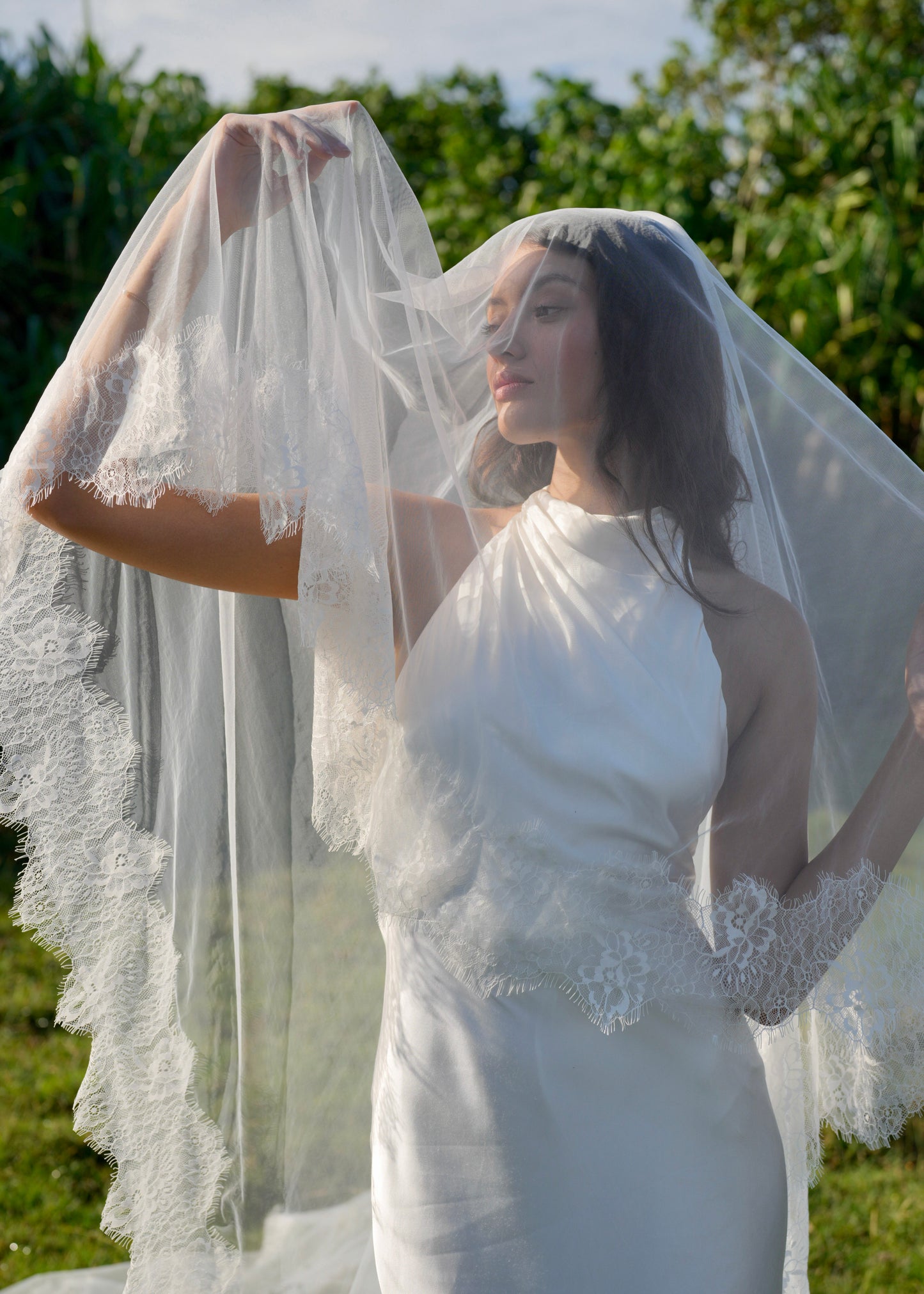 LACE VEIL, TWO TIER, CATHEDRAL LENGTH