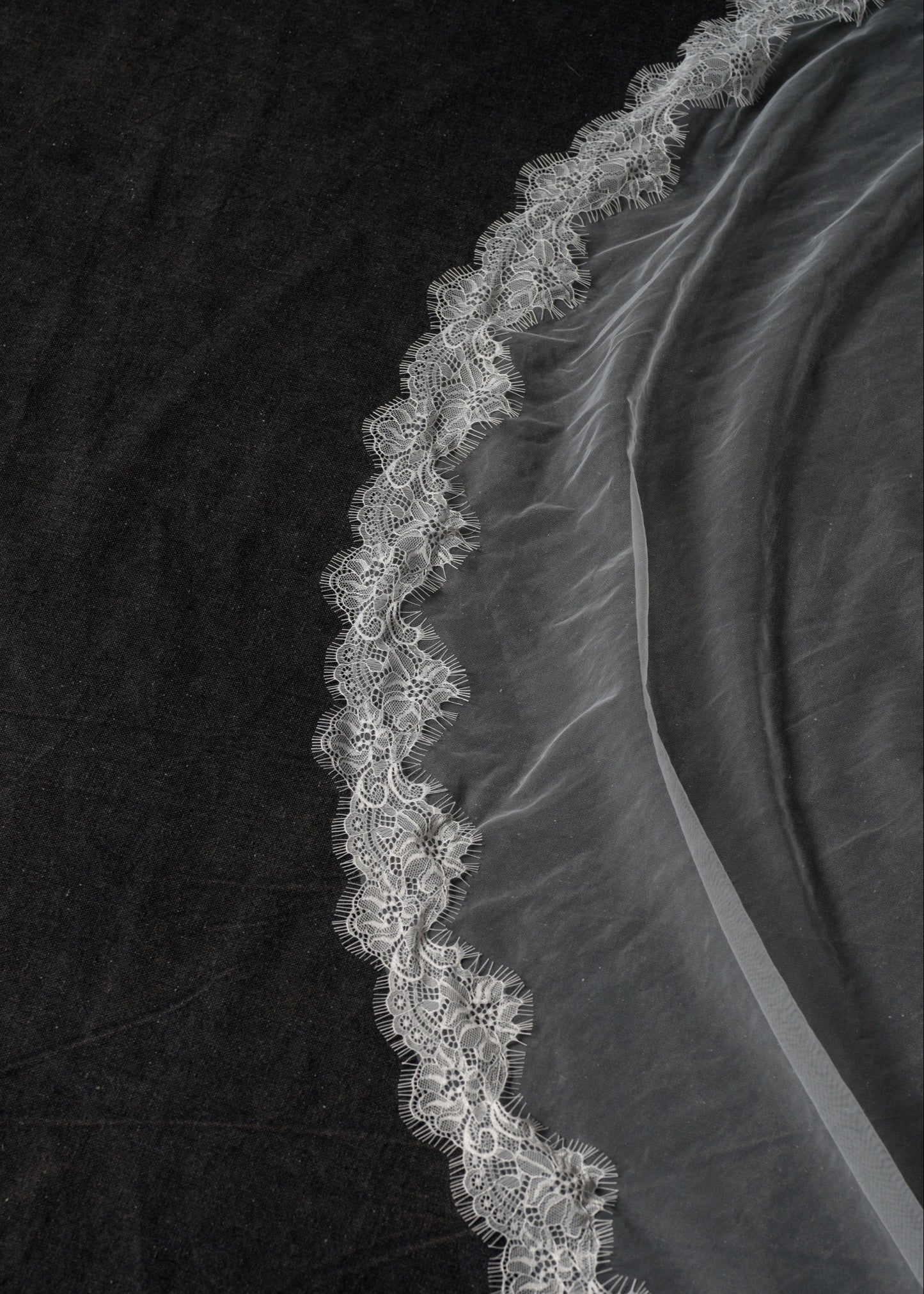 CHANTILLY LACE VEIL, SINGLE TIER, CATHEDRAL LENGTH