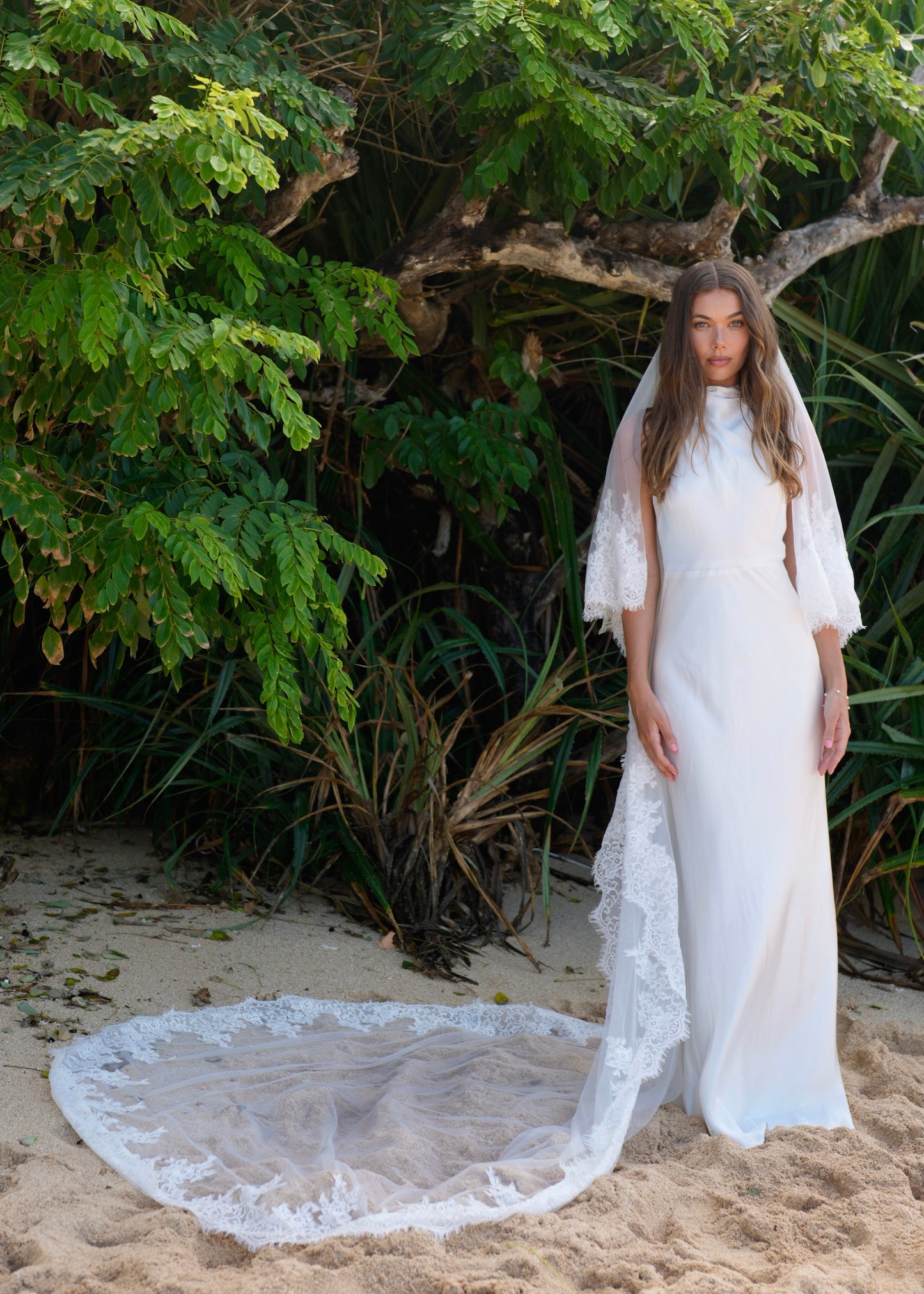 FOR REBECCA ROYAL LACE VEIL, TWO TIER, CATHEDRAL LENGTH