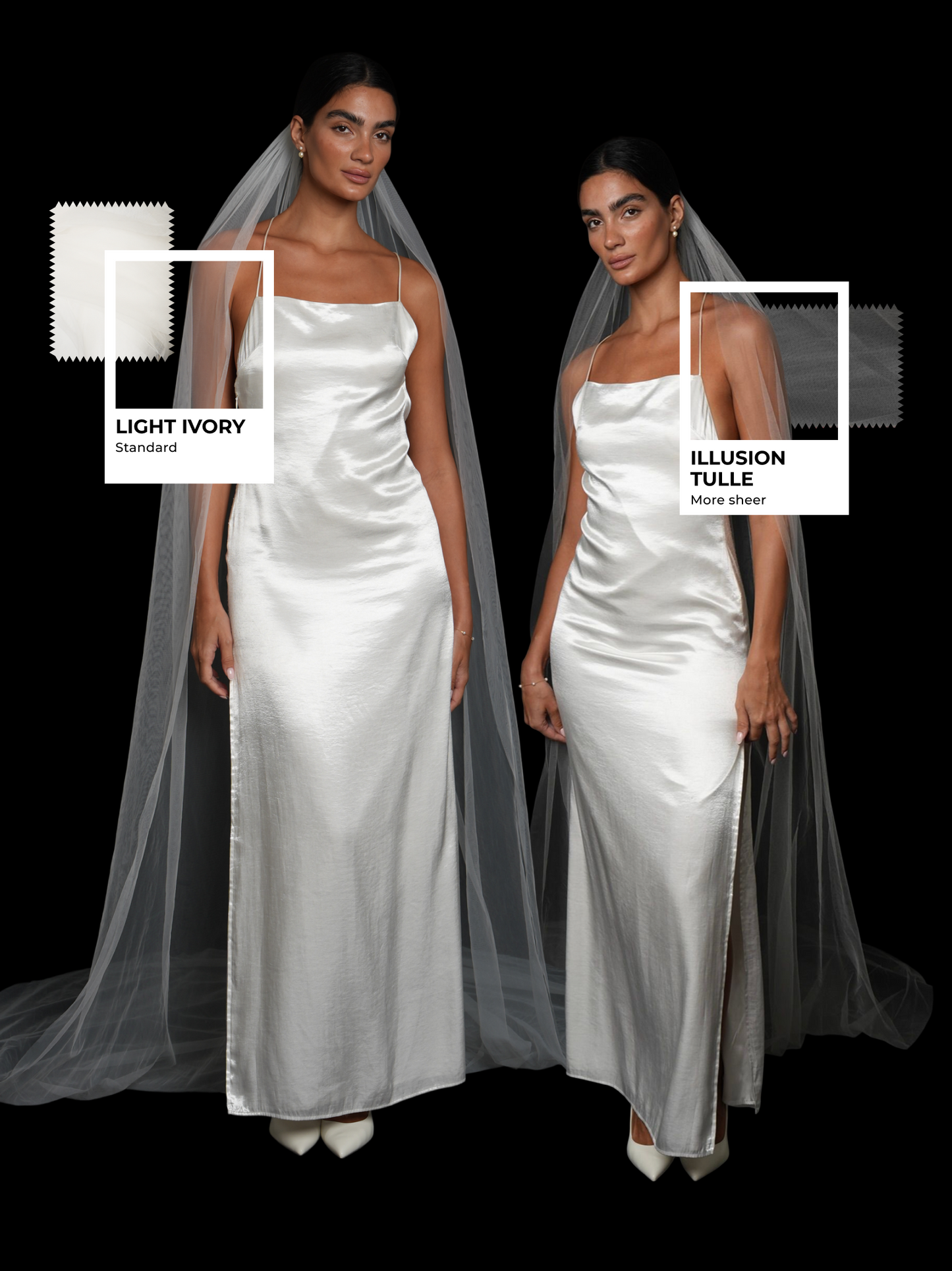 Wedding Veil Tulle Swatch Sample - Illusion Tulle Light Ivory