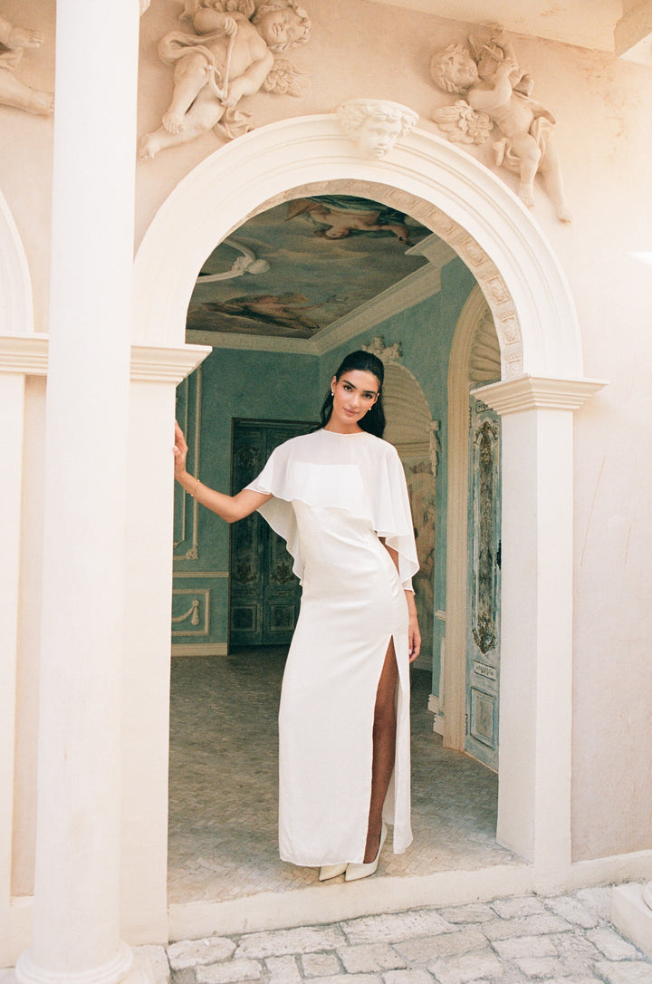 Short Bridal Chiffon Cape