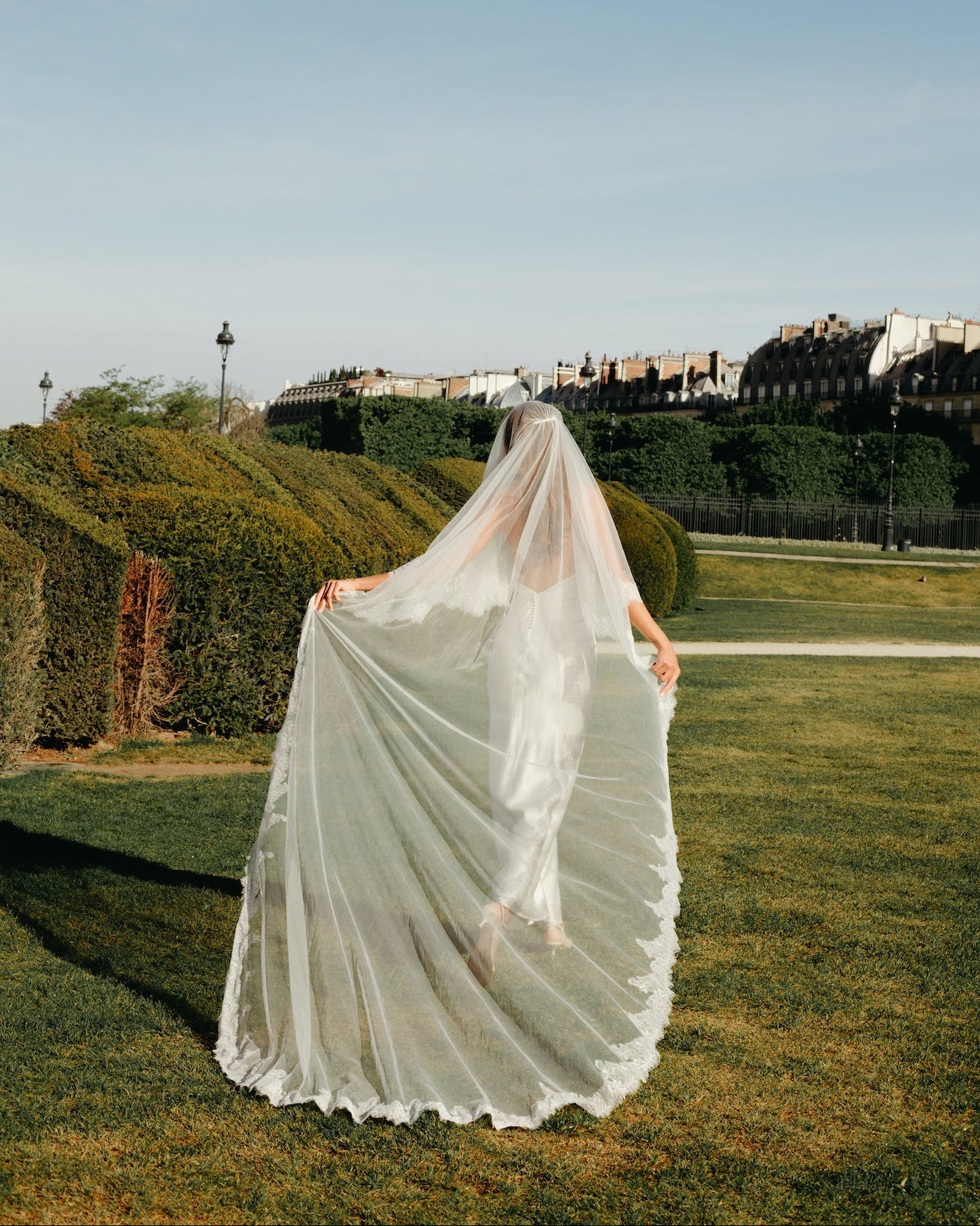 Chantilly Lace Veil, Two Tier, Cathedral Length