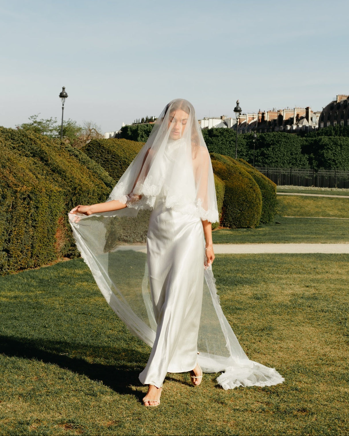 Chantilly Lace Veil, Two Tier, Cathedral Length