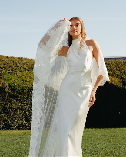 For Piper- Royal Lace Veil, Two Tier, Cathedral Length (Influencer)