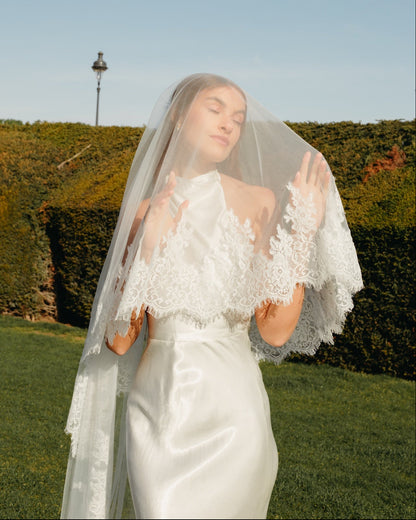 For Piper- Royal Lace Veil, Two Tier, Cathedral Length (Influencer)