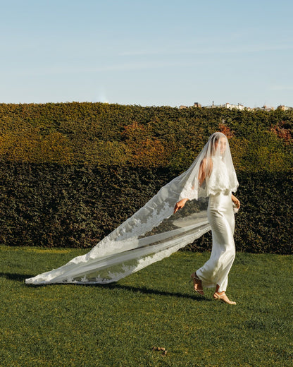 For Piper- Royal Lace Veil, Two Tier, Cathedral Length (Influencer)