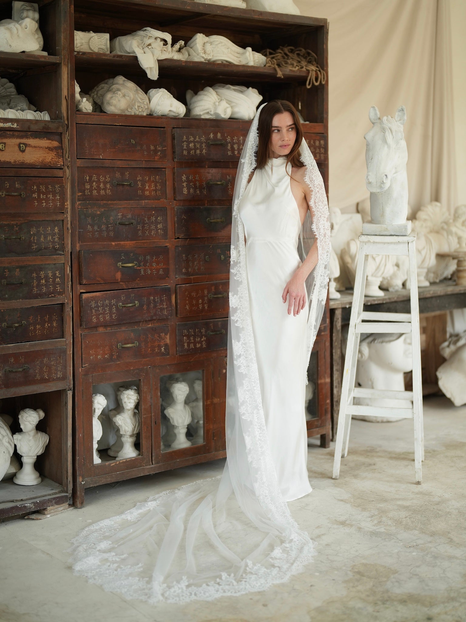 Royal Lace Veil, Single Tier, Cathedral Length Calily Bridal Royal Lace Veil, Single Tier, Cathedral Length Calily Bridal
