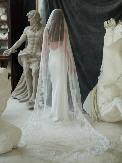For Sofia- Royal Lace Veil, Single Tier, Cathedral Length