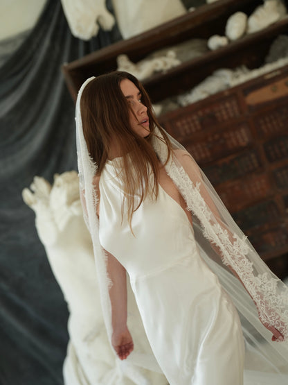 For Sofia- Royal Lace Veil, Single Tier, Cathedral Length