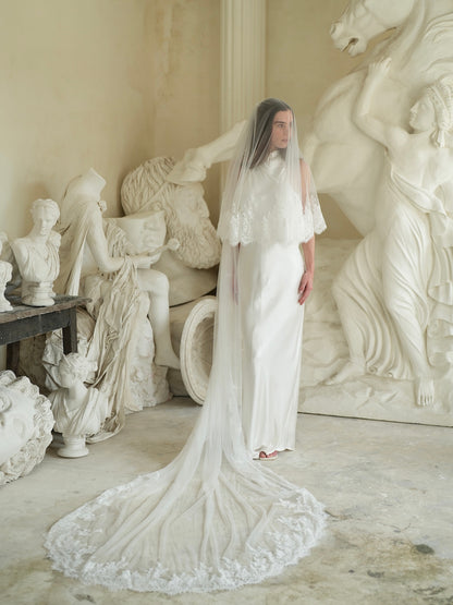 FOR REBEKAH- ROYAL LACE VEIL, TWO TIER, CATHEDRAL LENGTH