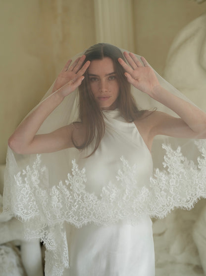 FOR REBEKAH- ROYAL LACE VEIL, TWO TIER, CATHEDRAL LENGTH