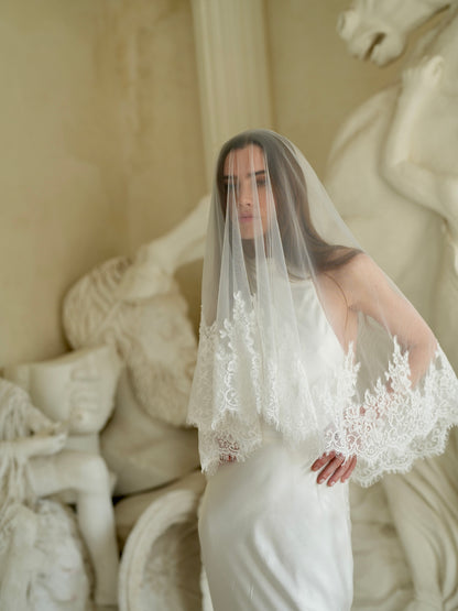 FOR REBEKAH- ROYAL LACE VEIL, TWO TIER, CATHEDRAL LENGTH