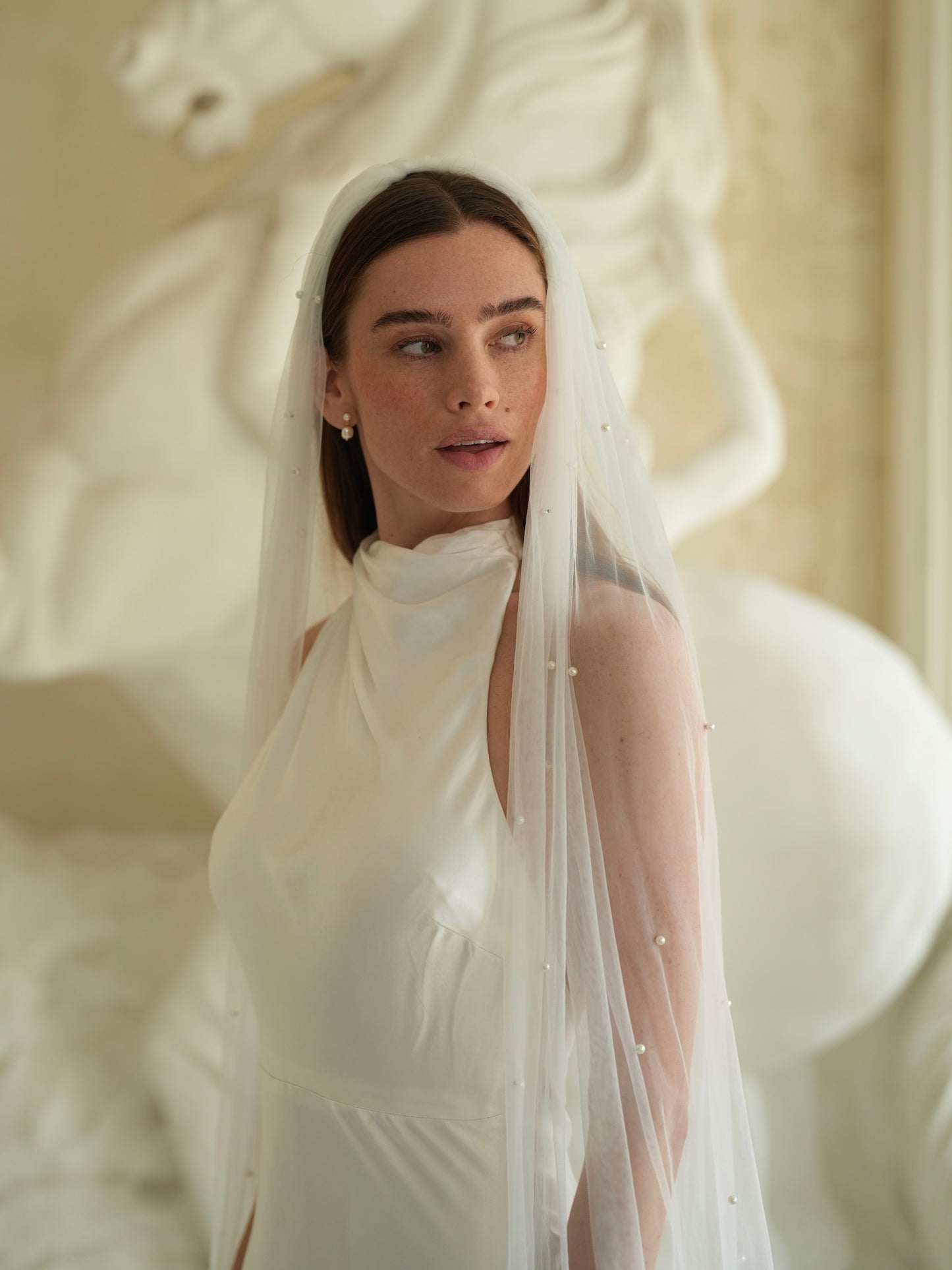 Pearl Veil, Single Tier, Cathedral Length