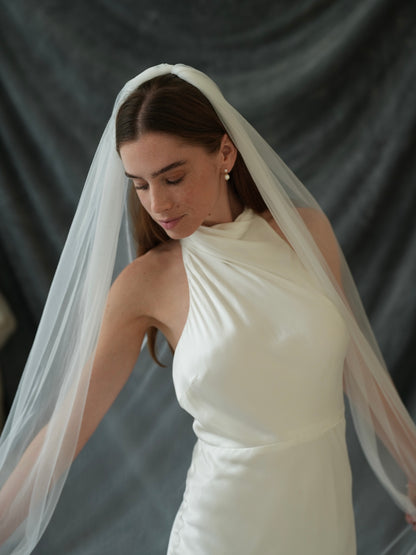 For Makenzie D - Simple Plain Classic Veil, Cathedral Length, Fuller Width, Single Tier, Light Ivory