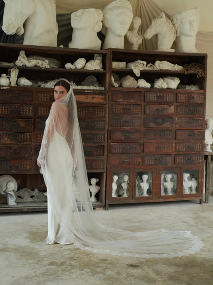 For Emily -Lace Veil, Single Tier, Cathedral Length