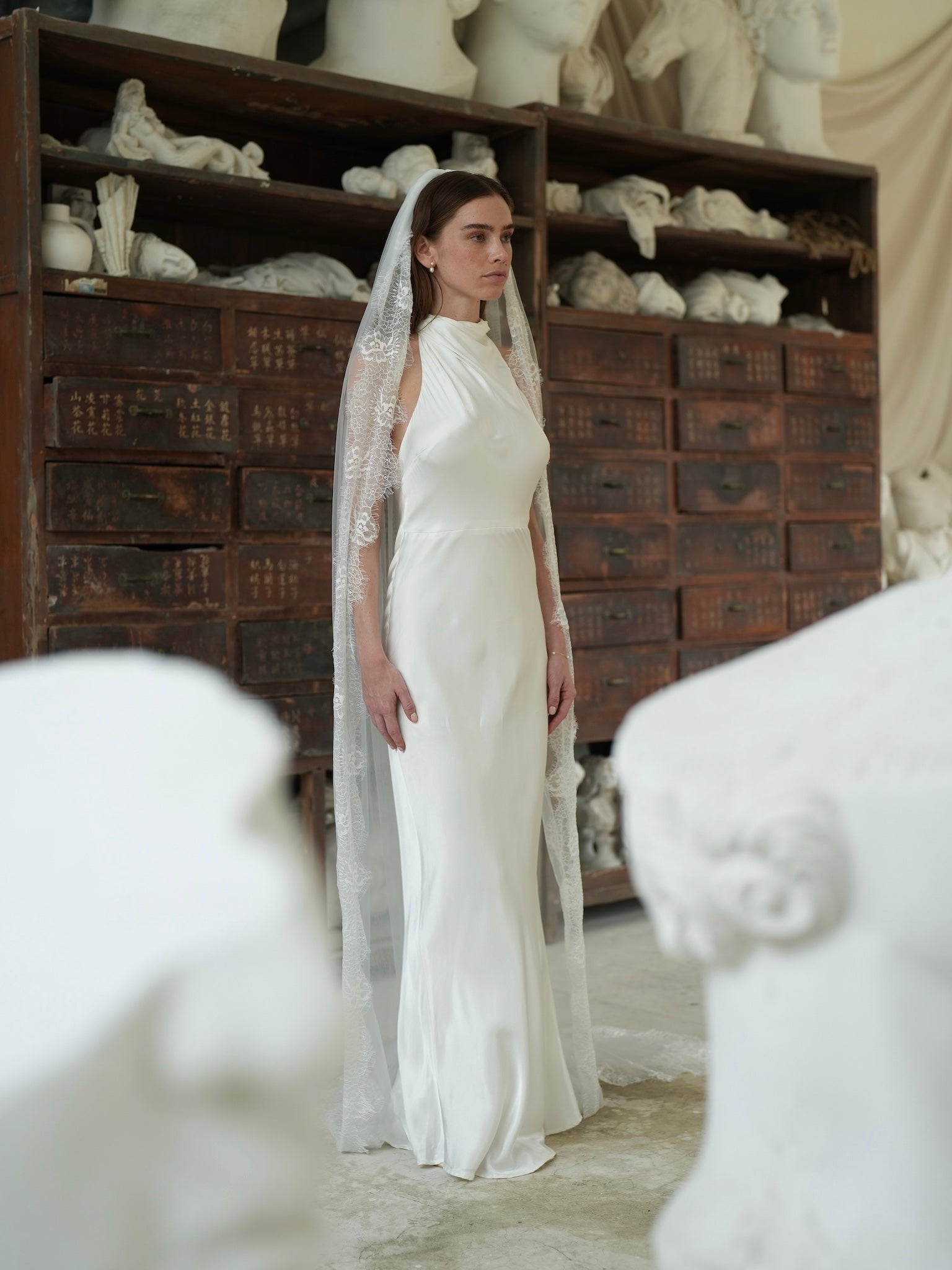 Lace Veil, Single Tier, Cathedral Length Calily Bridal Lace Veil, Single Tier, Cathedral Length Calily Bridal