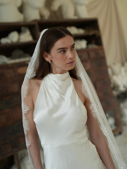 For Emily -Lace Veil, Single Tier, Cathedral Length