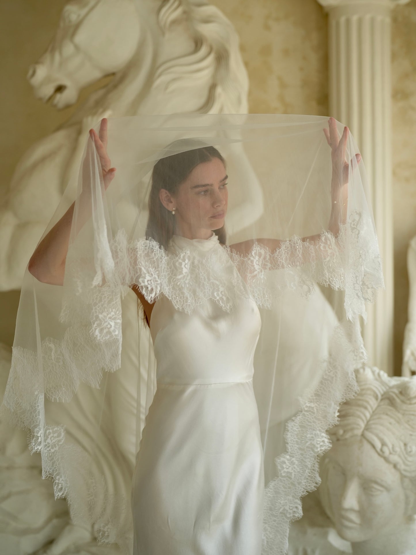 LACE VEIL, TWO TIER, CATHEDRAL LENGTH