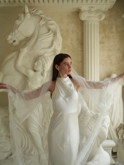 For Katie- Lace Veil, Two Tier, Cathedral Length