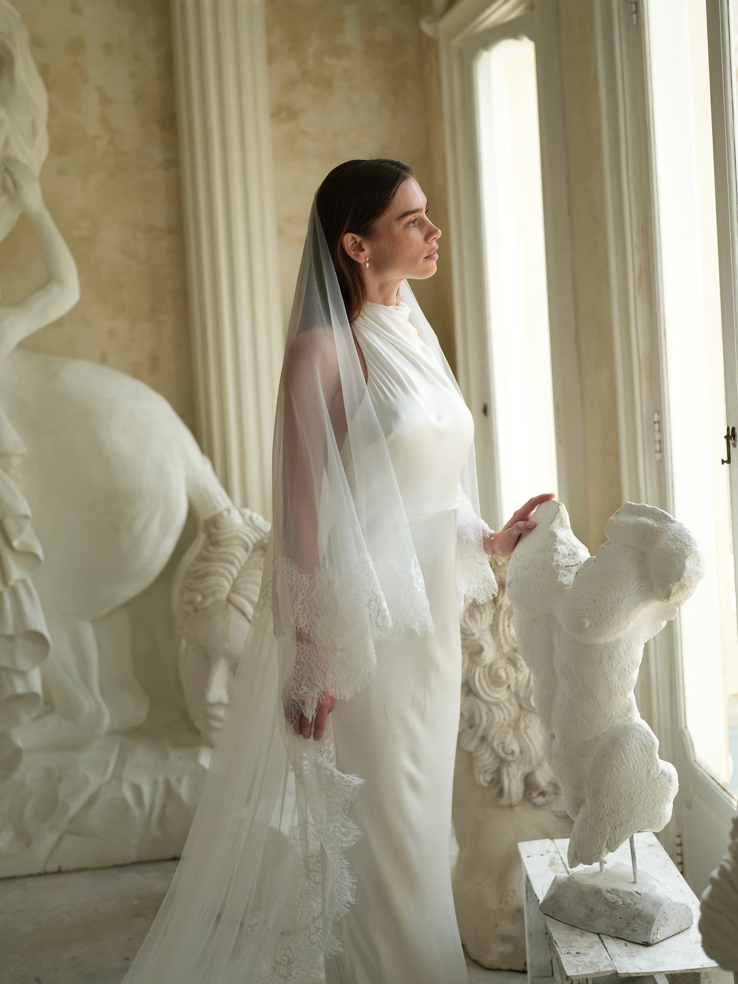 LACE VEIL, TWO TIER, CATHEDRAL LENGTH