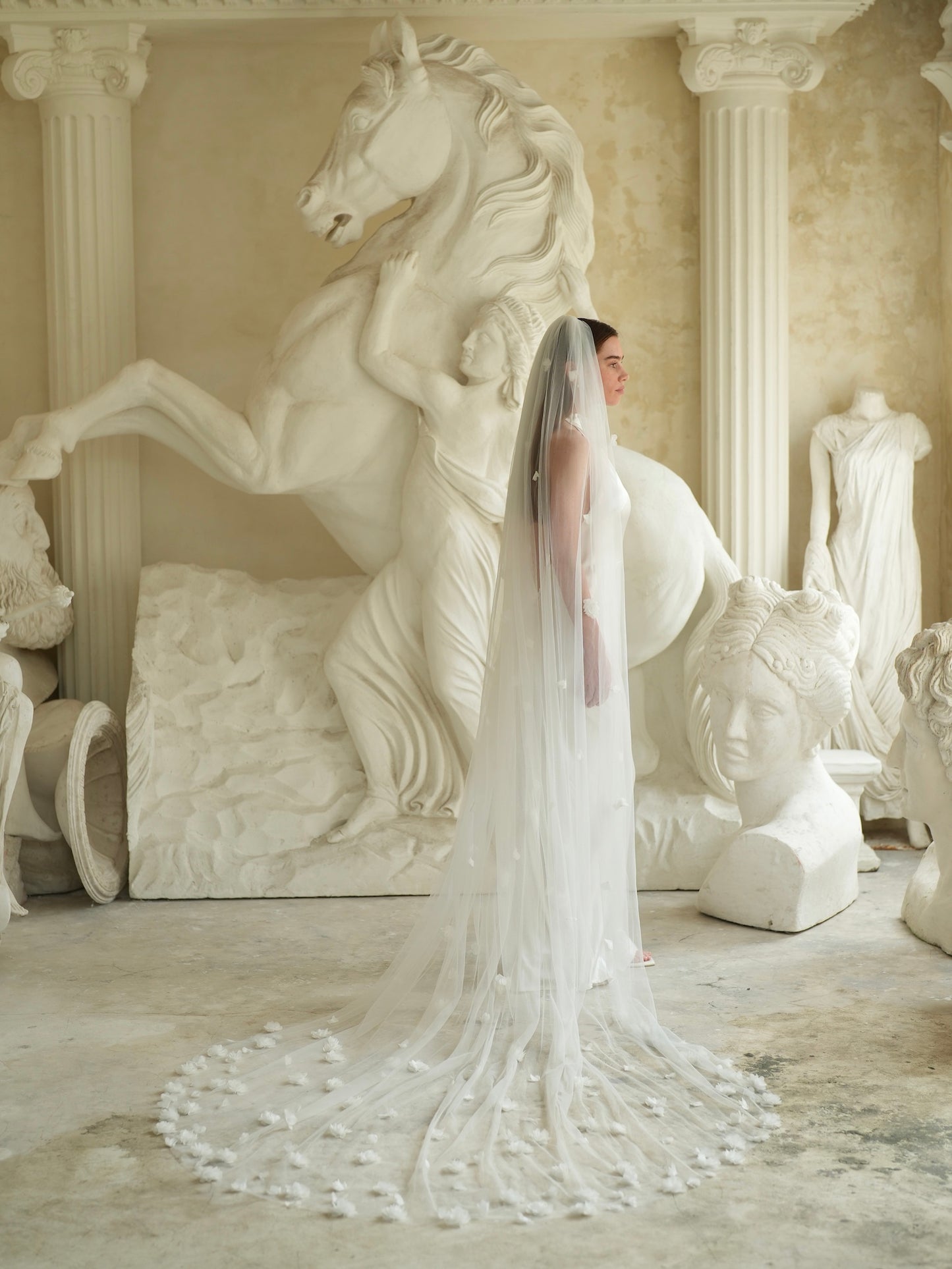 3D FLOWER VEIL, SINGLE TIER, CATHEDRAL LENGTH