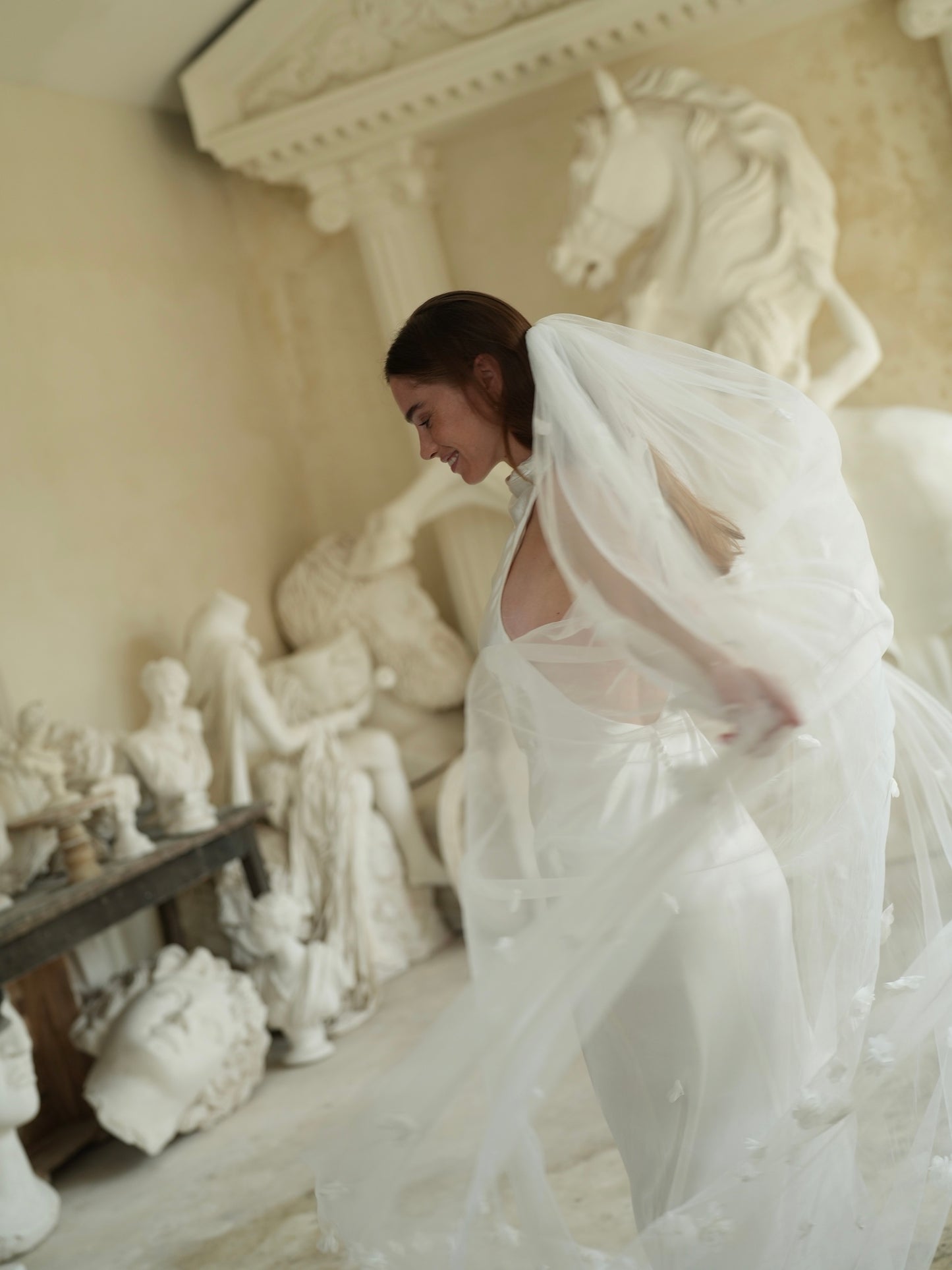 3D FLOWER VEIL, SINGLE TIER, CATHEDRAL LENGTH