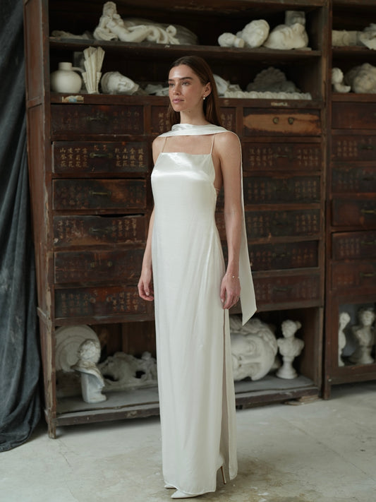 Mulberry Silk Fingertip Bridal Neck Scarf