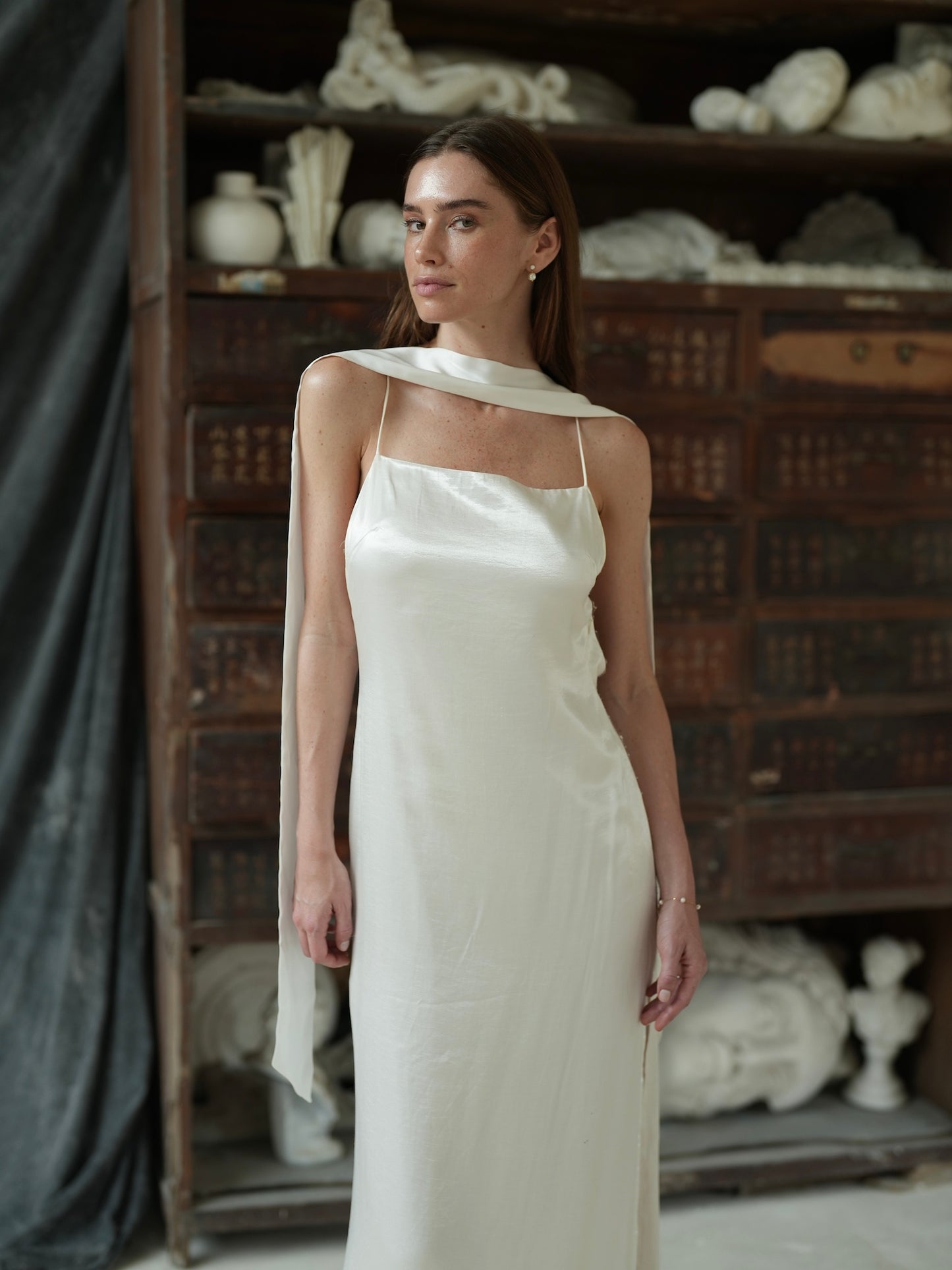 Mulberry Silk Fingertip Bridal Neck Scarf