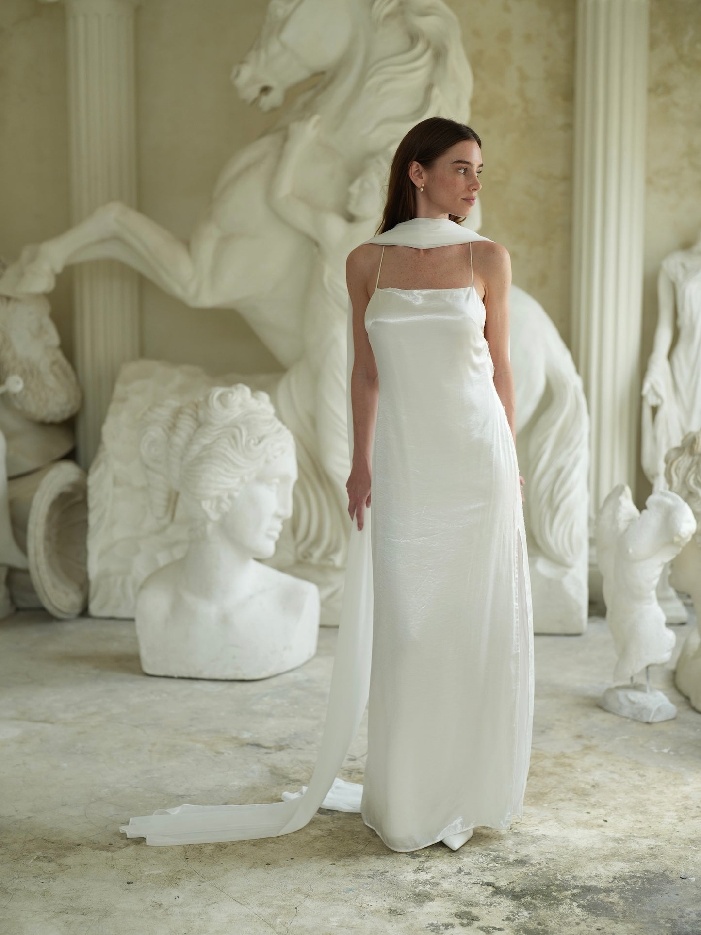 Bridal Chiffon Neck Scarf