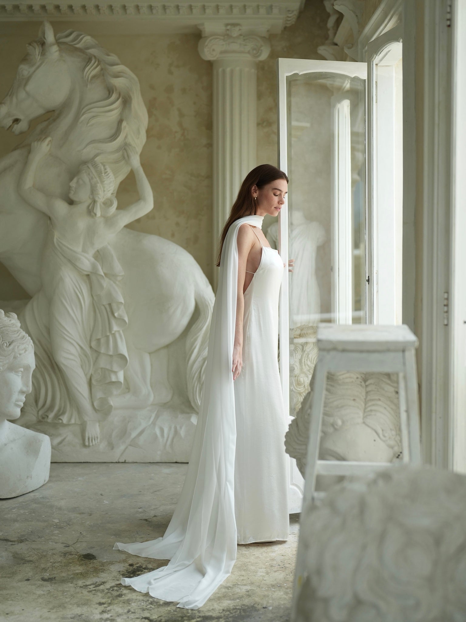 Bridal Chiffon Neck Scarf – Calily Bridal