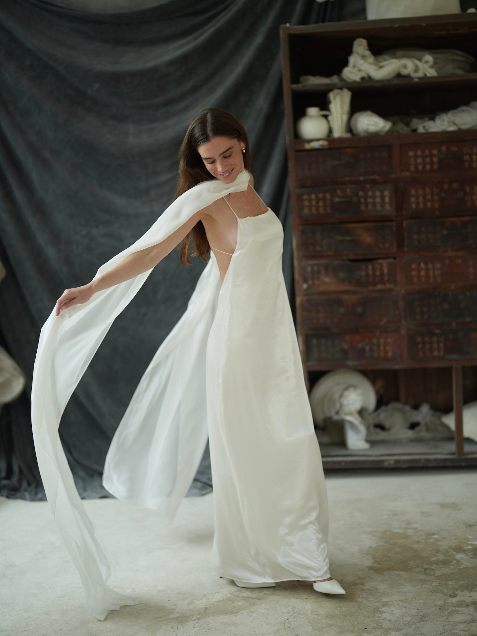 Bridal Chiffon Neck Scarf – Calily Bridal