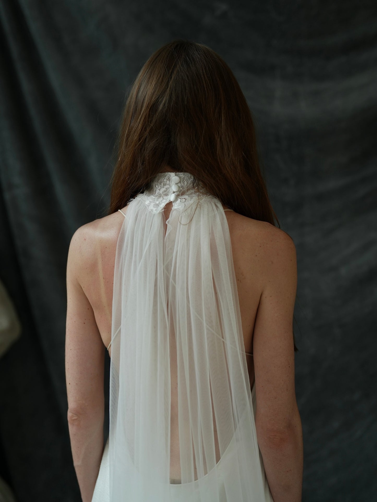 Chantilly Lace Choker with Tulle Wings