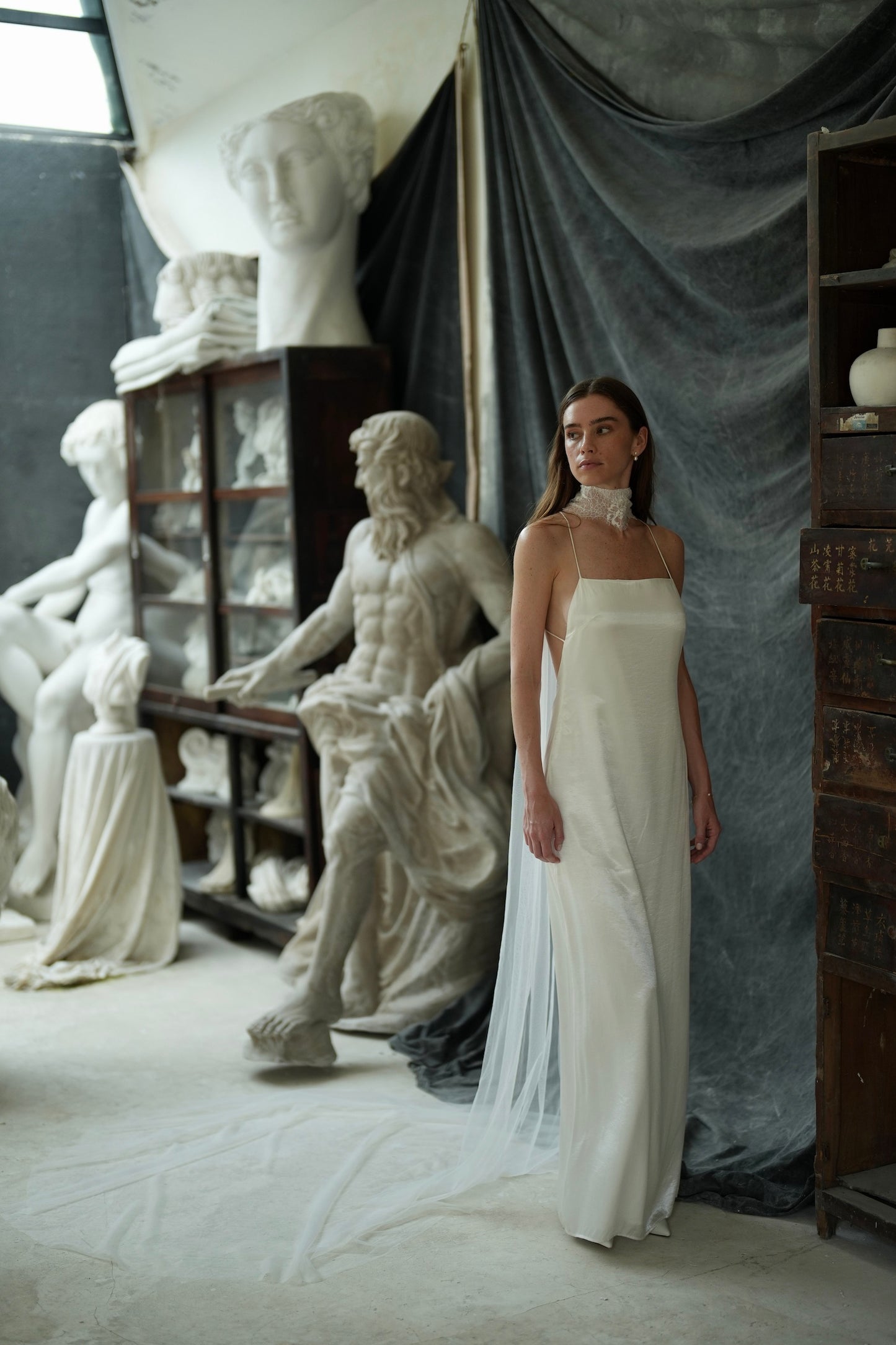 Chantilly Lace Choker with Tulle Wings