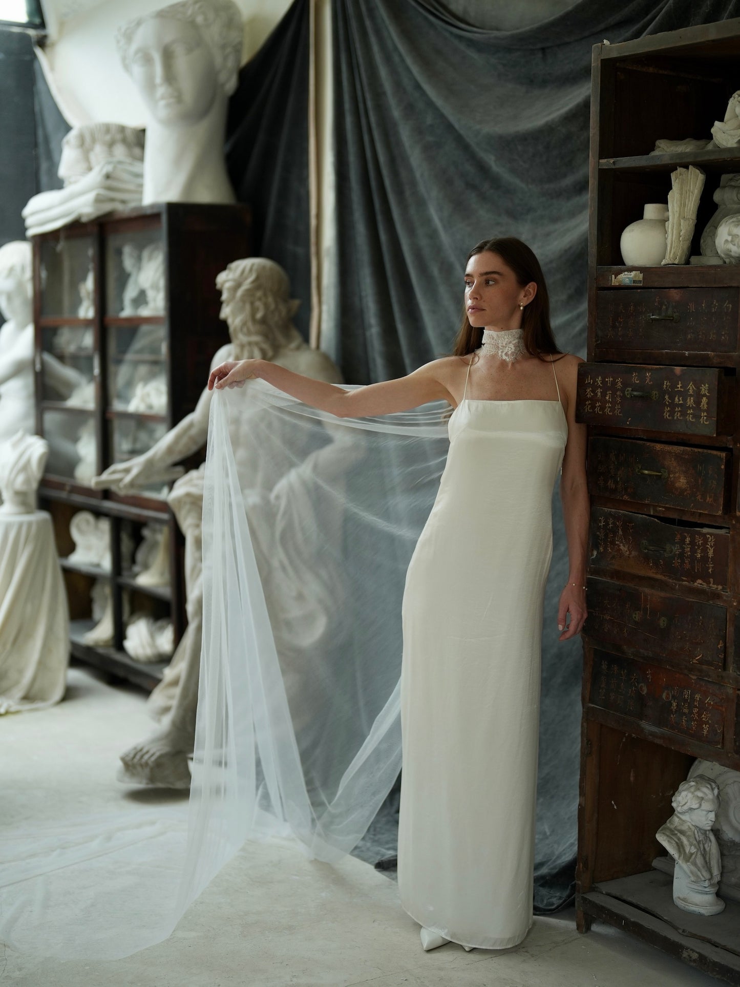 Chantilly Lace Choker with Tulle Wings