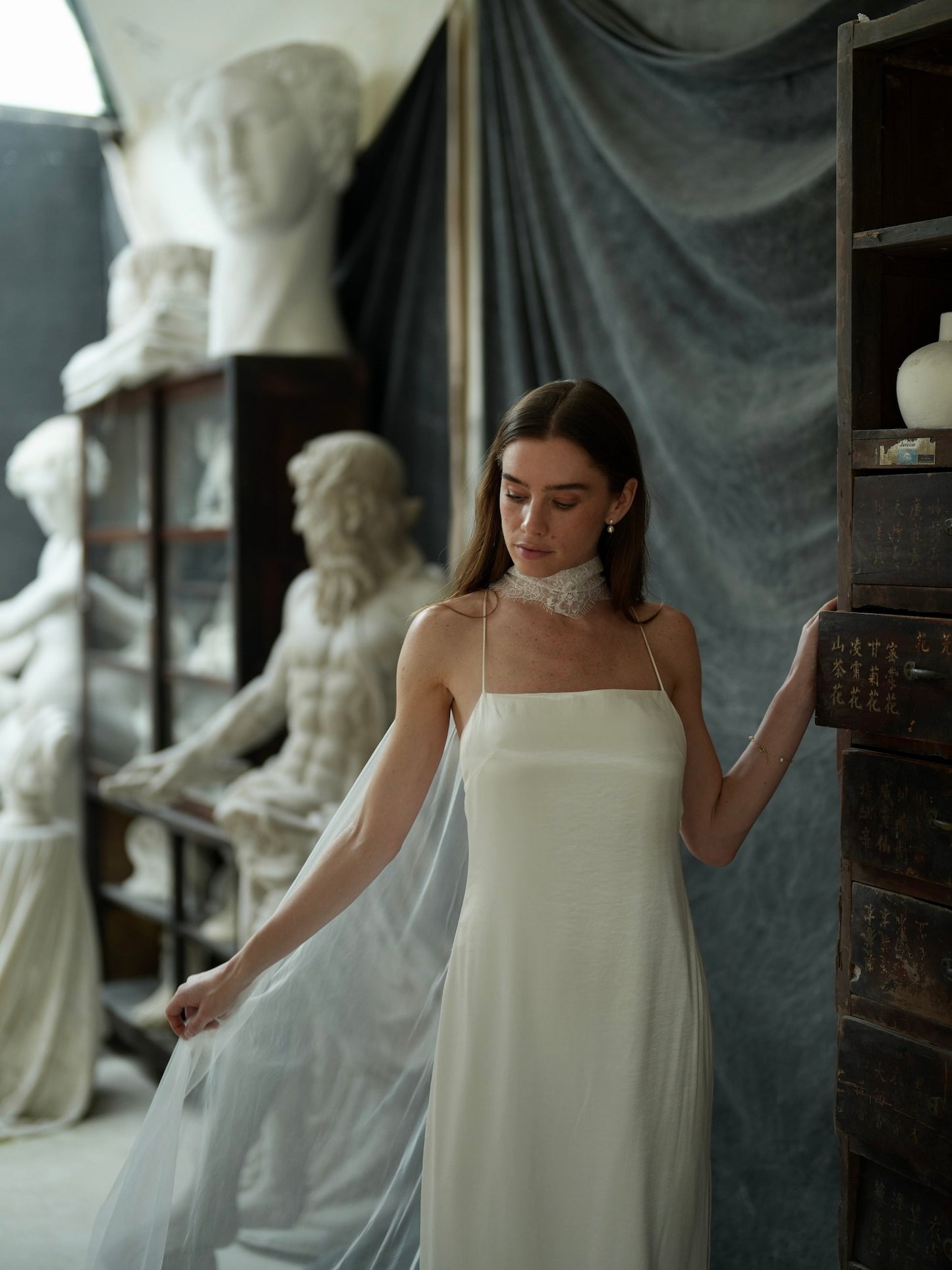 Chantilly Lace Choker with Tulle Wings