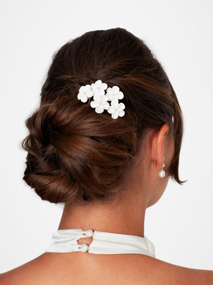 Bridal Ceramic Flower Hairpins, Set of 5