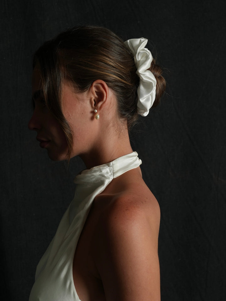 Bridal Mulberry Silk Scrunchie
