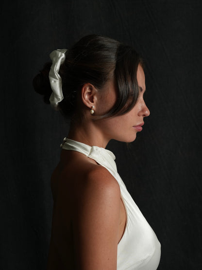 BRIDAL MULBERRY SILK SCRUNCHIE