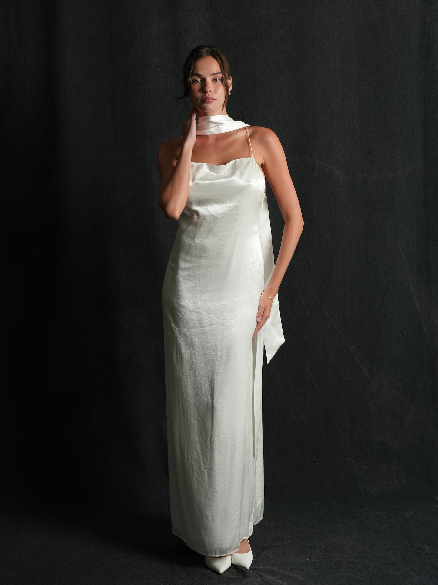 Mulberry Silk Fingertip Bridal Neck Scarf