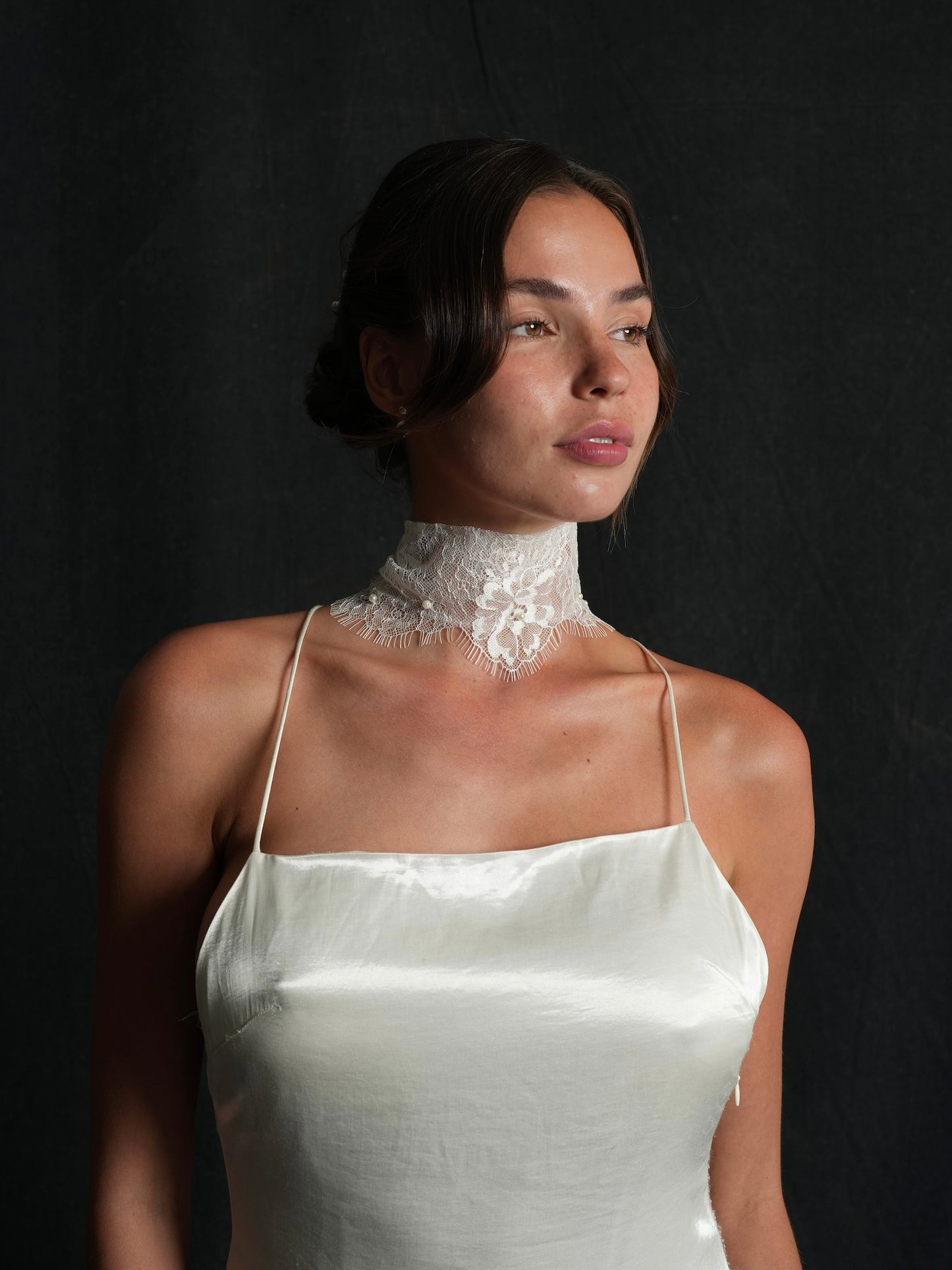 lace choker wedding dress Lace Bridal Choker Velo Bianco