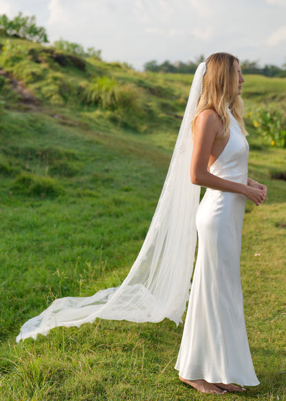 FOR ALYSSA LACE VEIL, SINGLE TIER, CATHEDRAL LENGTH