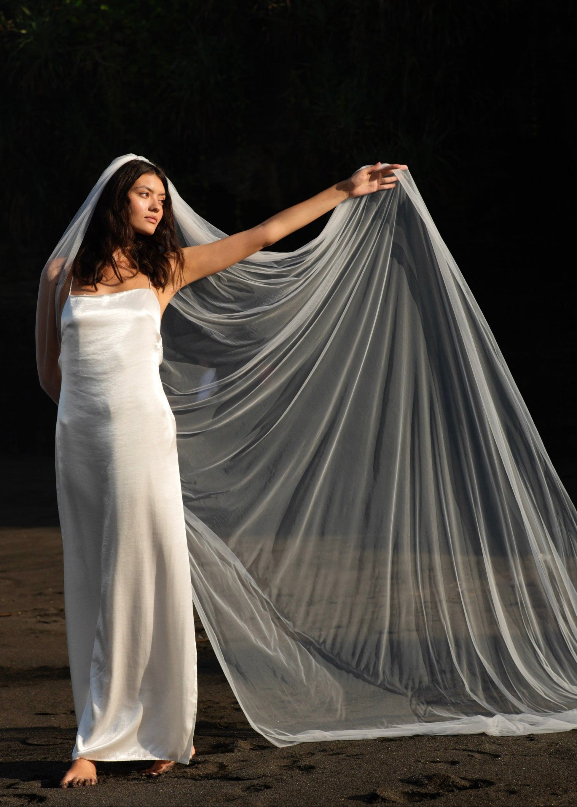 SIMPLE PLAIN CLASSIC VEIL, CATHEDRAL LENGTH, SINGLE TIER – Calily