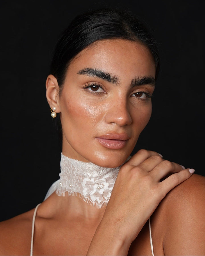 Chantilly Lace Choker with Tulle Wings