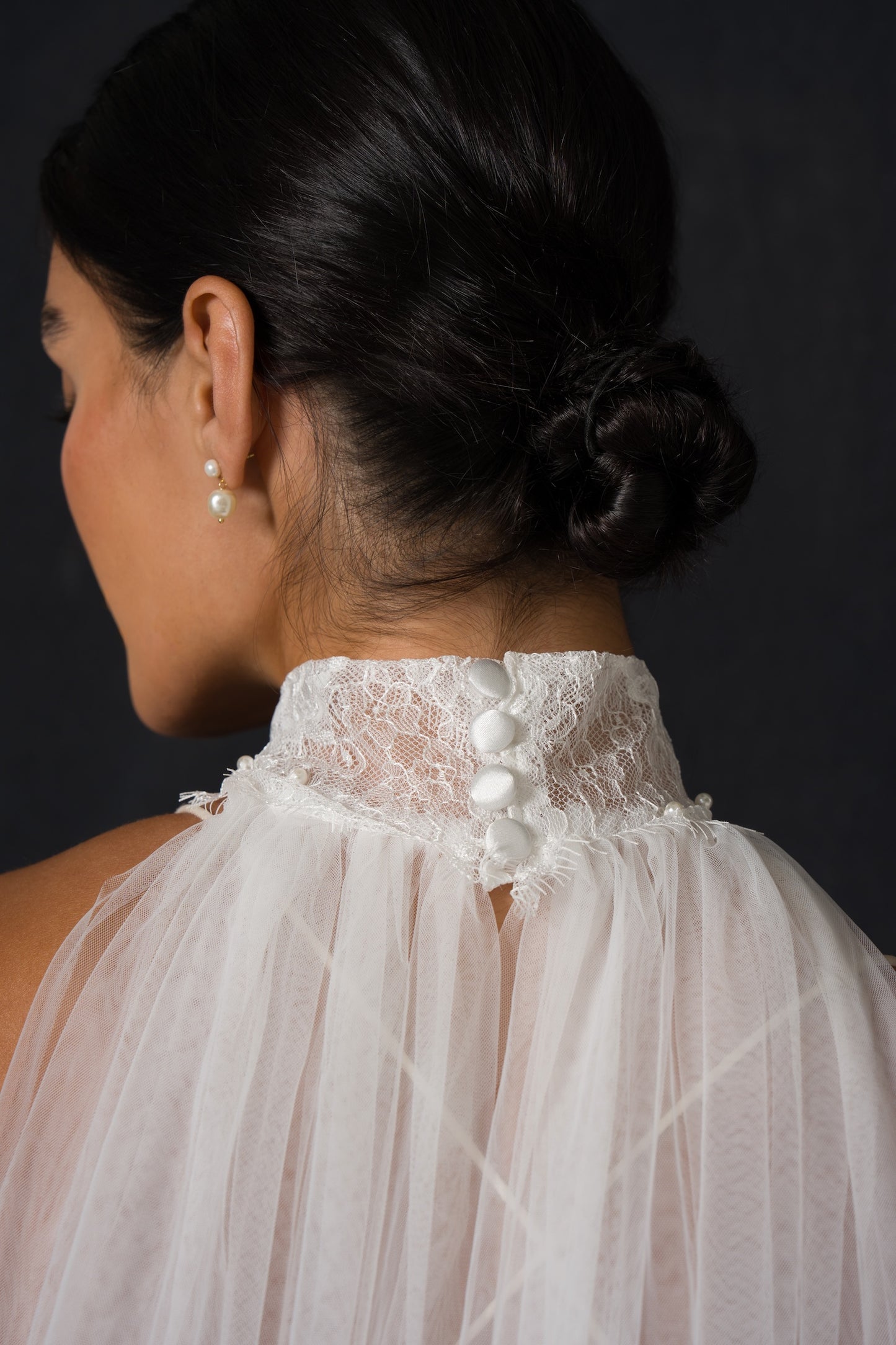 Chantilly Lace Choker with Tulle Wings