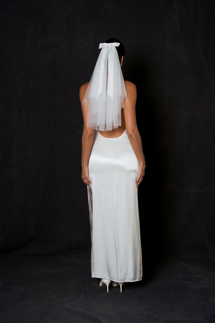 Mini Bow Short Two Tier Bachelorette Veil