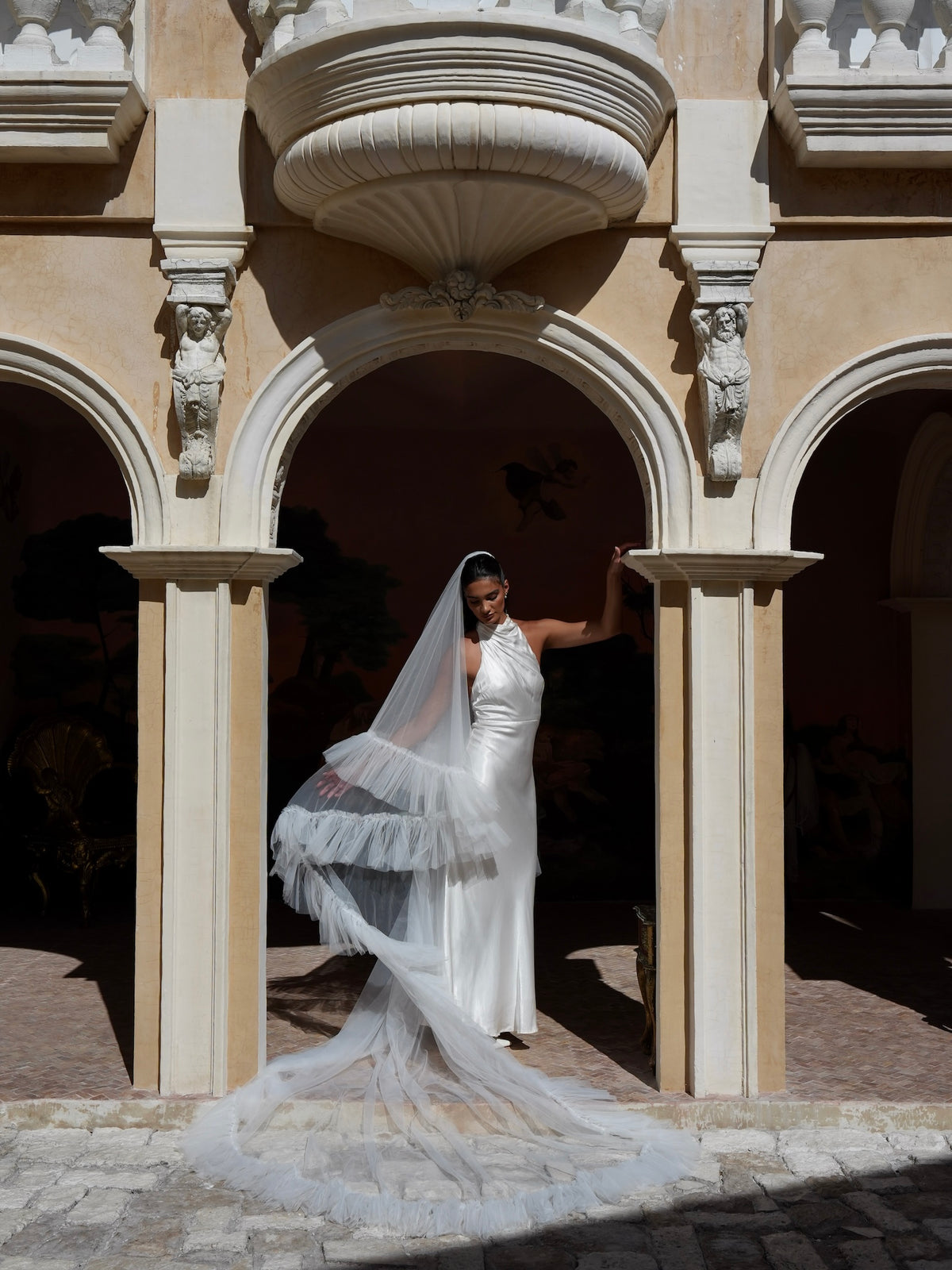 Ruffle Edge Veil, Two Tier, Cathedral Length