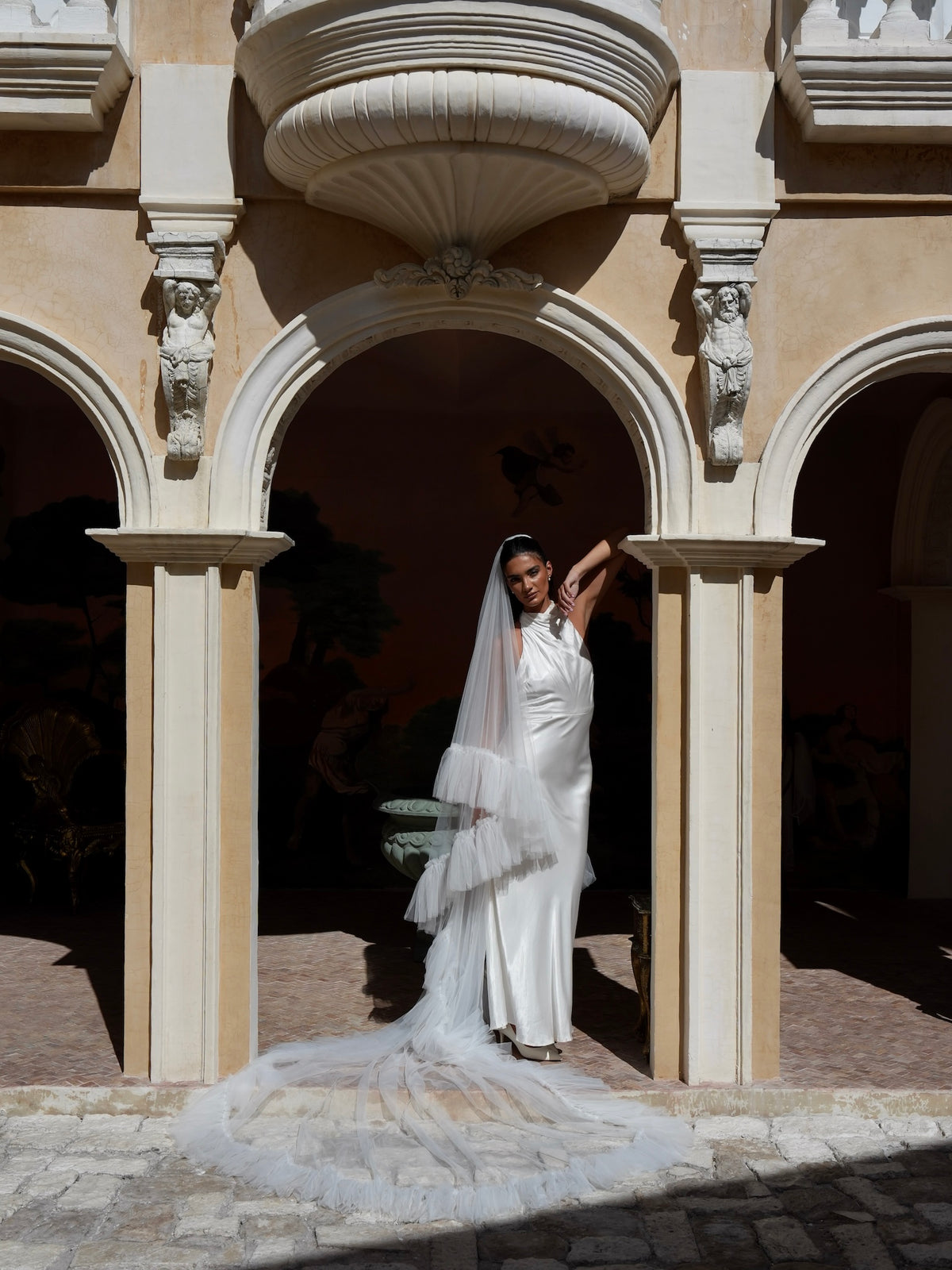 Ruffle Edge Veil, Two Tier, Cathedral Length
